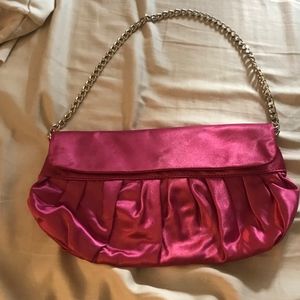 Hot Pink Satin Clutch/Evening/Shoulder Bag
